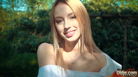 Young blonde bitch is caught moaning and fucking