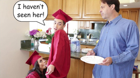 Stepsister getting throat fucked during a celebration